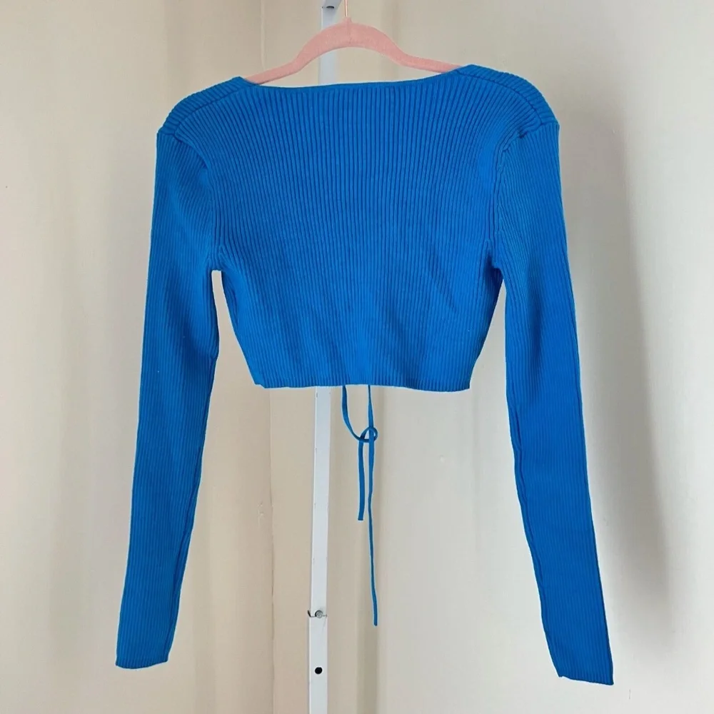 Zara Cut-out Crop Sleeve Top - Picture 7 of 9